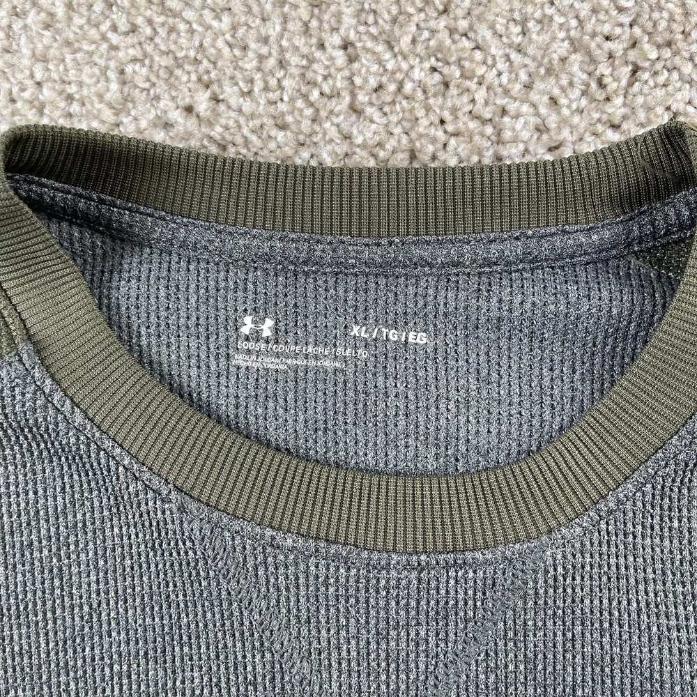 Under Armour Shirt Mens XL Gray Thermal Waffle Knit Long Sleeve Athletic Top - Picture 3 of 10
